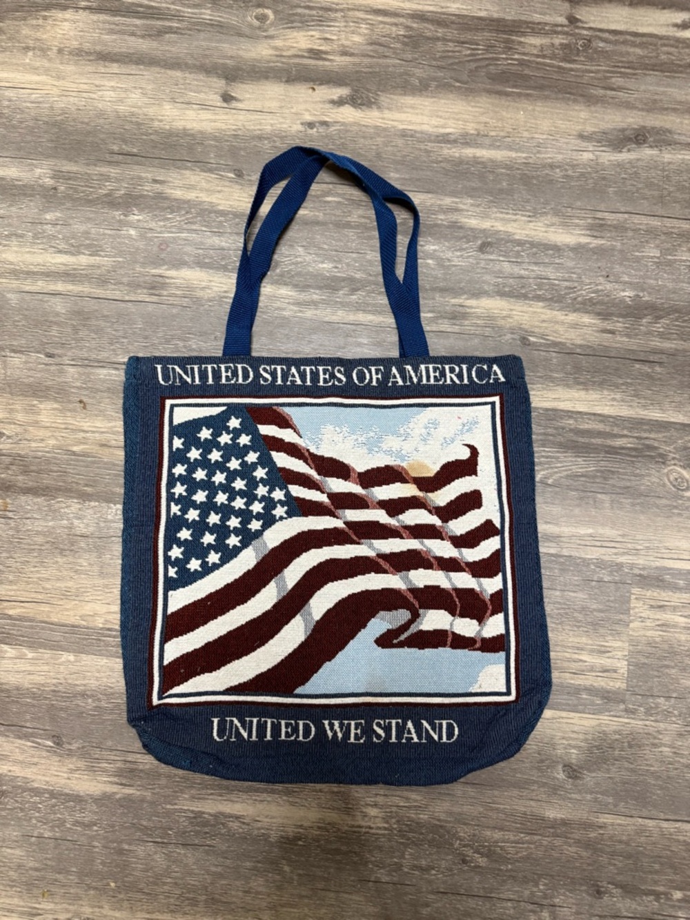 Source Unknown Multicolor Woven Tote with Navy Trim - Picture 1 of 9